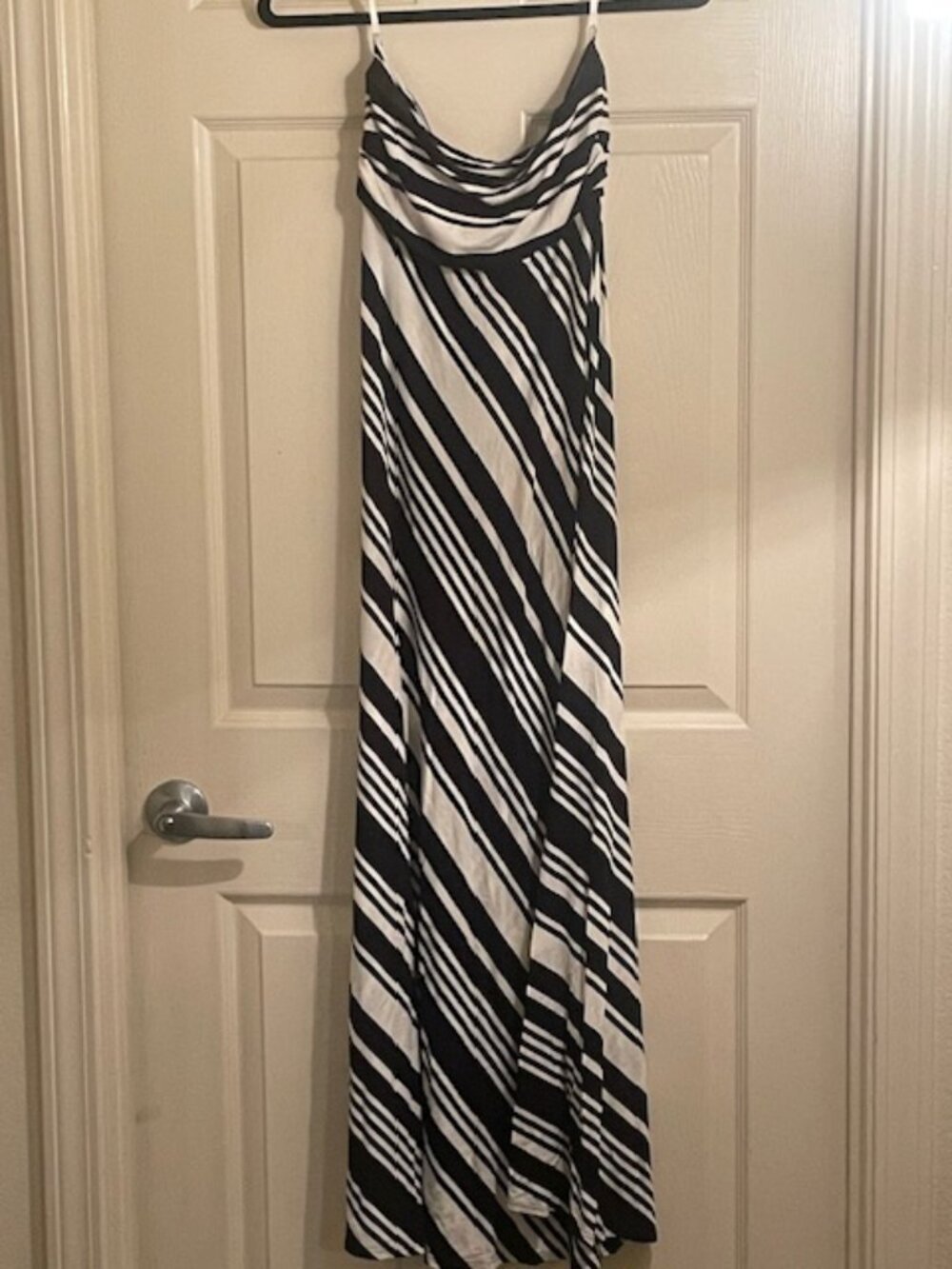 Banana Republic Black White Striped Maxi Dress XS
